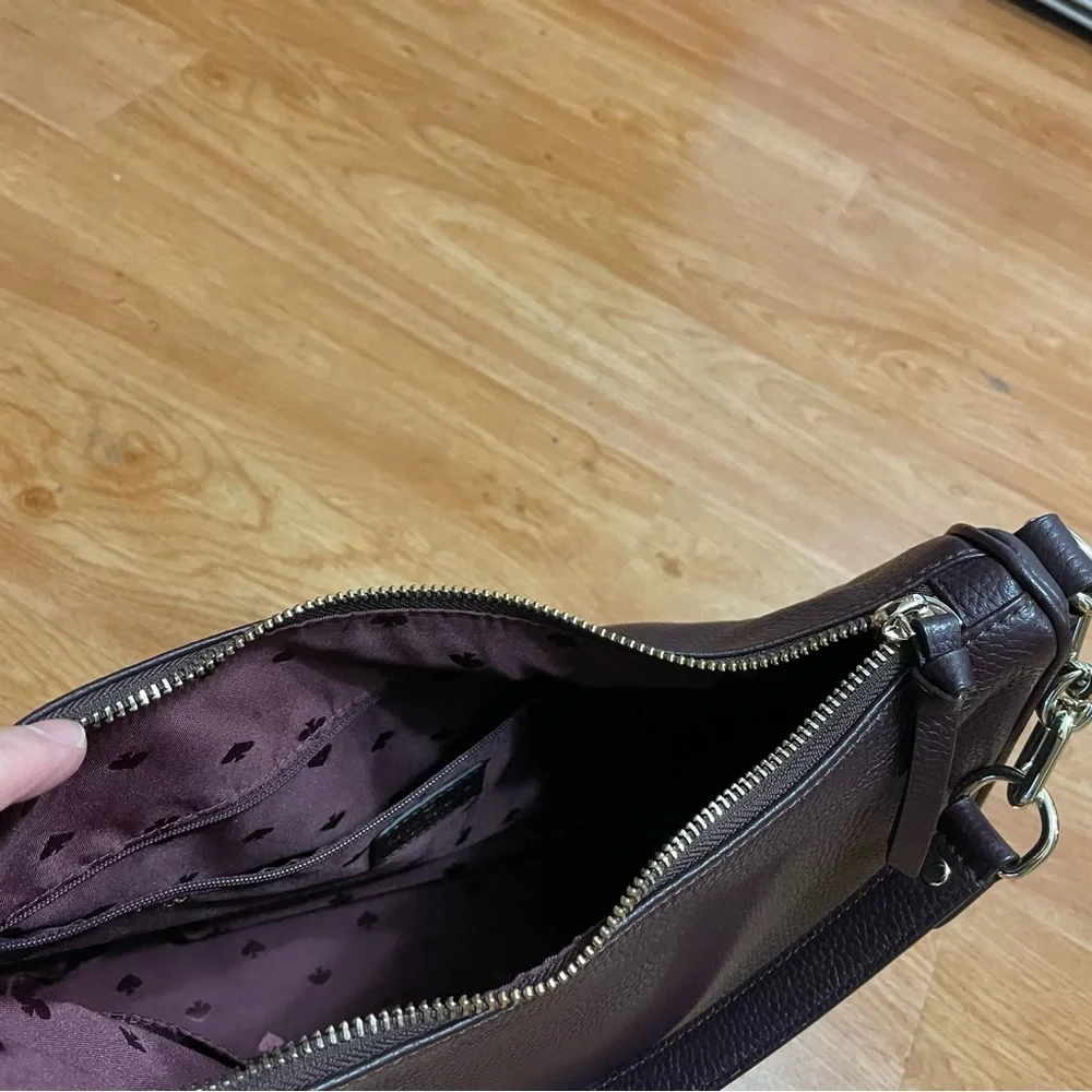 Kate Spade Mulberry Street Vivian Shoulder Bag Leather Blackberry Preserves - Picture 6 of 10